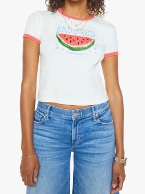 💐NWT💐 MOTHER The Itty Bitty Ringer Tee (Bad Seed) Tee - size XS
